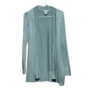 White House Black Market Ice Blue Shimmery Metallic Open Cardigan Size S